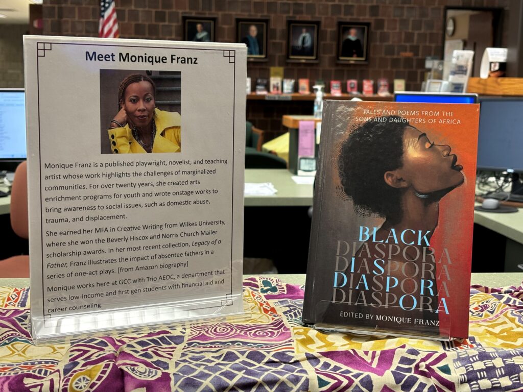 photo and profile of GCC staff Monique Franz who has edited a newly published poetry anthology: Black Diaspora